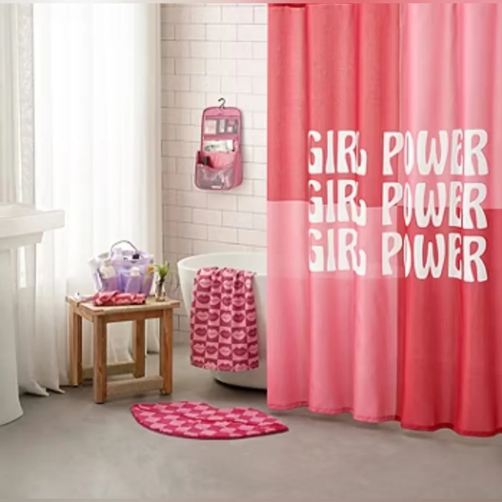 Girl power shower curtain